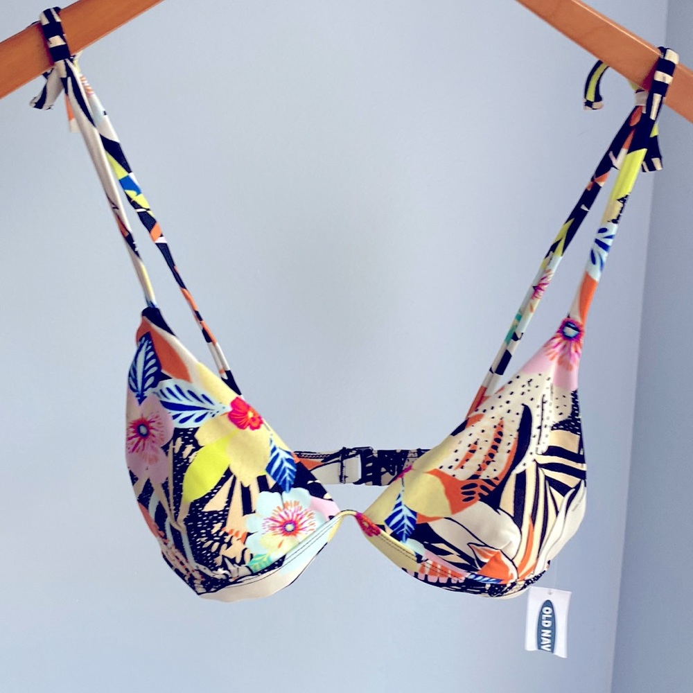 Old Navy Tropical Tie-Strap Bikini Top